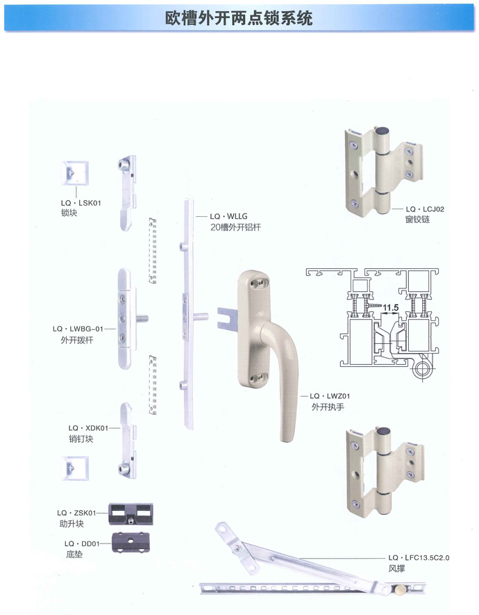 歐槽外開(kāi)兩點(diǎn)鎖系統(tǒng)