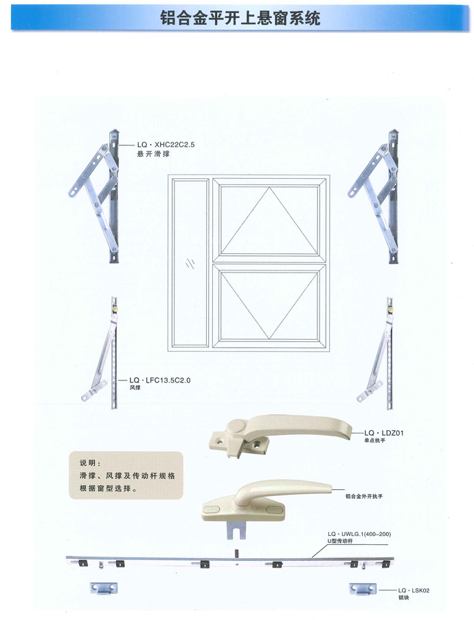 鋁合金平開(kāi)上懸窗系統(tǒng)